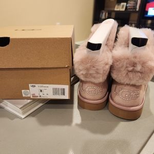 Pink Ugg crystal boots